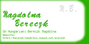 magdolna bereczk business card